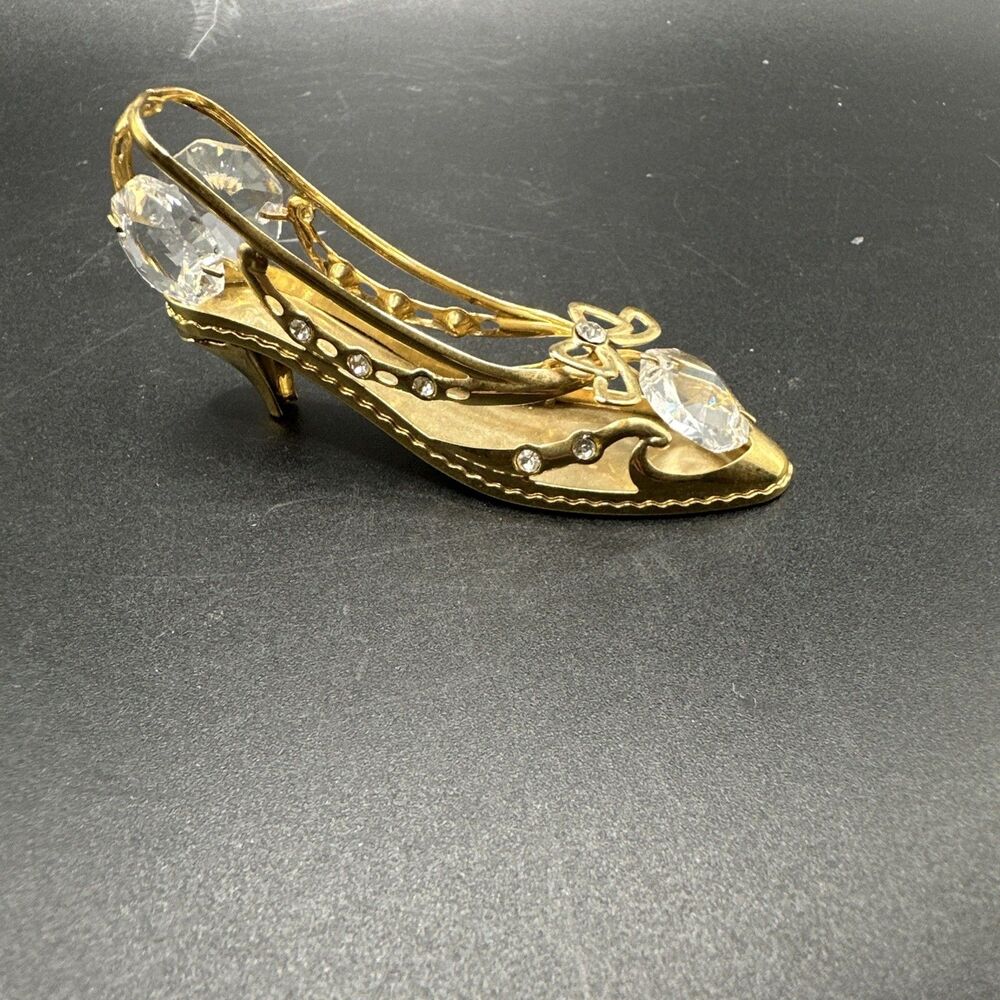 Crystal Delight Tree Ornament Austrian Crystal 24K Plated Mascot Inc. USA Shoe